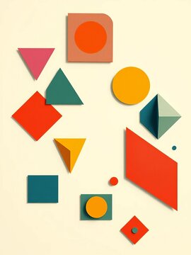 Vintage-inspired geometric shapes on a light background, texture, shape
