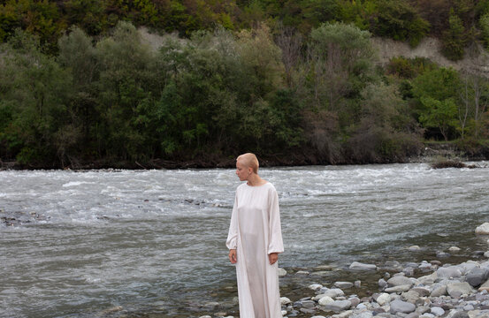 A woman at the river