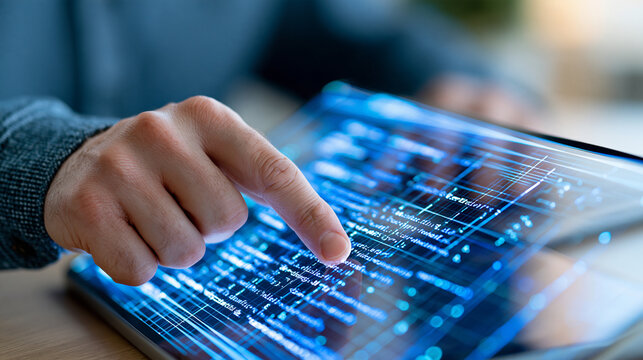 Software engineer debugging SQL statements on a transparent digital interface, highlighted syntax errors, incorrect table columns, query validation, database troubleshooting, data