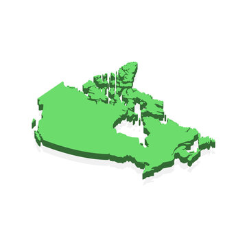 3D Map of Canada vector stock illustration design template on white background. Isometric 3D Map. Vector eps 10.