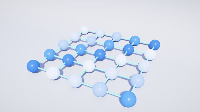 Cobalt blue qubit lattice of coupled spheres, quantum processor