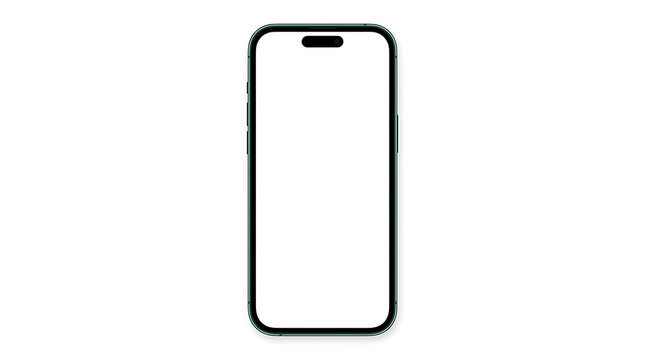 Smartphone mockup featuring a notch display and blank screen background