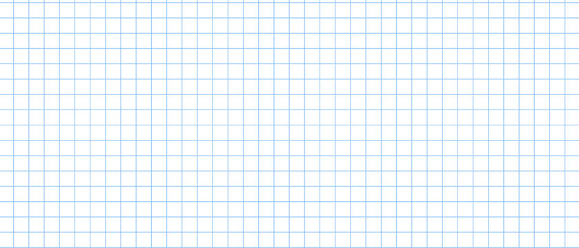 Seamless grid paper background with thin blue lines on a white surface, ideal for notes, drawings, and educational materials.