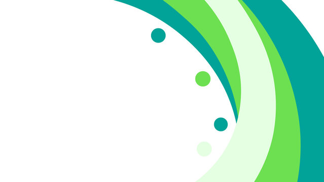 Modern abstract green curved shapes and dots on white background for creative design projects and corporate presentations graphic resource banner template