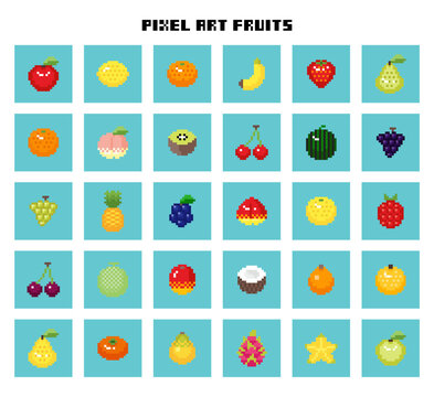 ドット絵 果物 アイコンセット