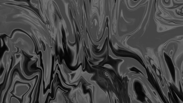 Seamless looping black and gray fluid marble pattern with abstract wavy lines
