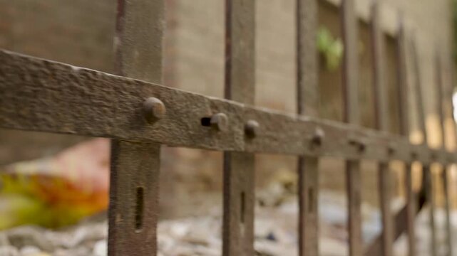 old iron road safety Fence in lahore railway station