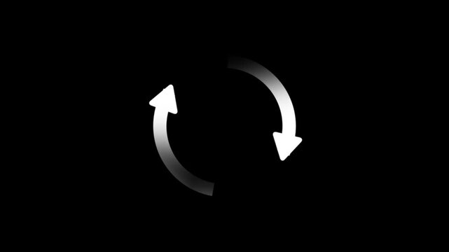 Two Arrow Cycle Recycle on white background. refresh icon. Circle arrow icon refresh and reload animation.