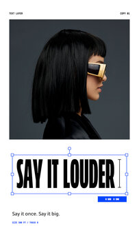 Selection Grid Stories / Editorial Portrait With a Text Box, Blue Handles and Condensed Type for Photography Portfolios and Social Media / Vertical / Part 10