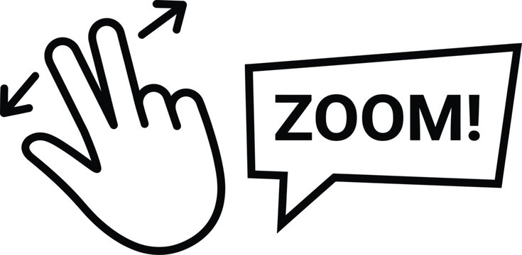 Hand gesture icon showing pinch to zoom action