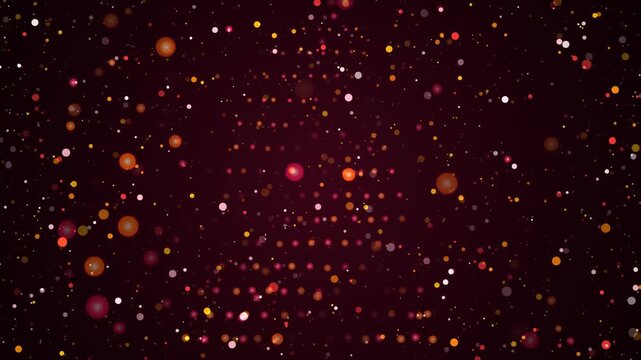 Burgundy red ambient background with floating golden stardust