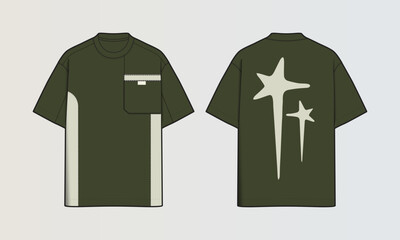 Modern Cut and Sew T-Shirt Collection with Panel Patterns and Graphic Designs