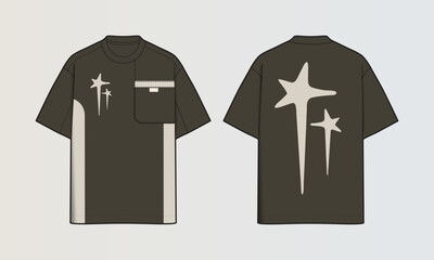 Modern Cut and Sew T-Shirt Collection with Panel Patterns and Graphic Designs