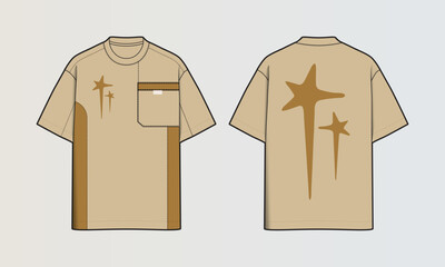 Modern Cut and Sew T-Shirt Collection with Panel Patterns and Graphic Designs