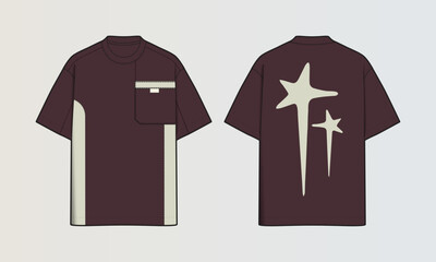 Modern Cut and Sew T-Shirt Collection with Panel Patterns and Graphic Designs