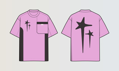 Modern Cut and Sew T-Shirt Collection with Panel Patterns and Graphic Designs