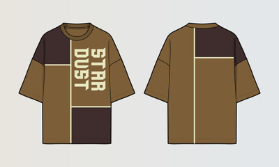 Fototapeta na wymiar Modern Cut and Sew T-Shirt Collection with Panel Patterns and Graphic Designs