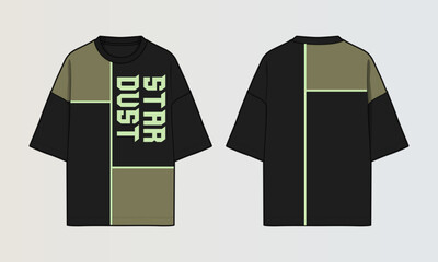 Fototapeta na wymiar Modern Cut and Sew T-Shirt Collection with Panel Patterns and Graphic Designs