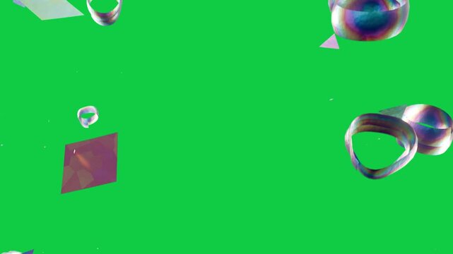 Edges sending pastel confetti ribbons drifting rotating scaling on transparent backdrop for overlay
