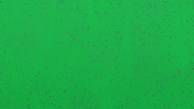 Fast fade opening speckles drifting and glowing over bluegray plane on transparent bg forming grain