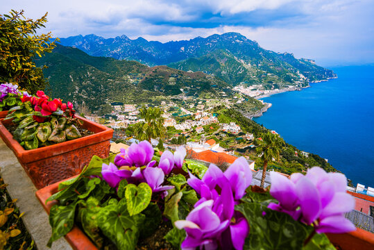 Ravello, Italy: Overview of the Amalfi coast Italy Sorrentine Peninsula, in the Campania region