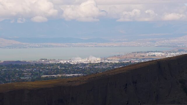 Zoom out view from Utah Lake to the mouth of Provo Canyon viewing the valley.