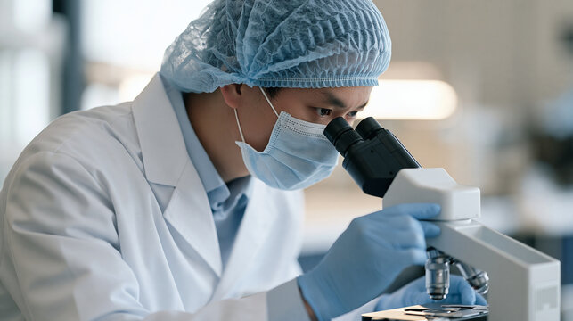 Technician inspecting hydrogen fuel cell membranes for microscopic defects, hydrogen energy, fuel cell engineering, clean transportation, electrochemical systems, membrane quality