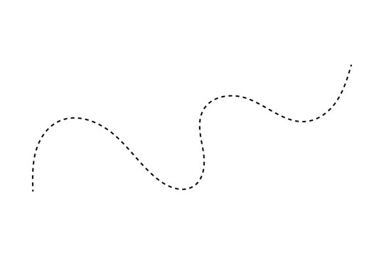 Black dashed line in a wavy curved path shape