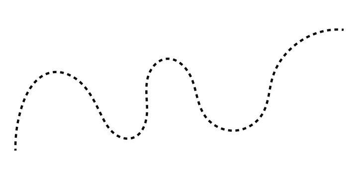 Black dashed wavy line element on a simple design background