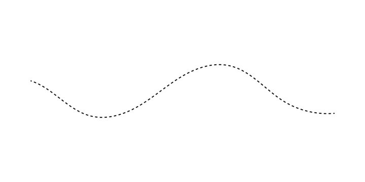 Black dashed wavy line isolated on a simple graphic background