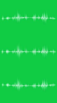 Vertical video: On playback 3 waveform rows pulsing on transparent background, showing audio levels