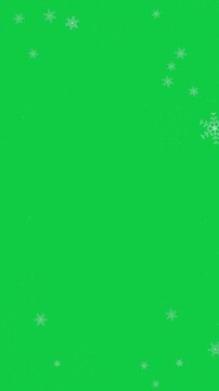 Vertical video: Tiny dots making swirls flakes drifting forming border on transparent background