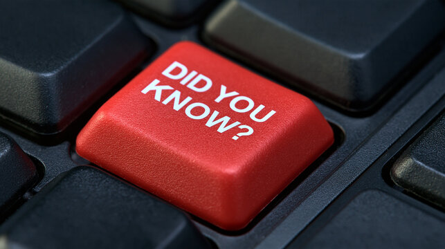A red enter key with the text did you know on a black keyboard. Conceptual photo for business trivia and information.