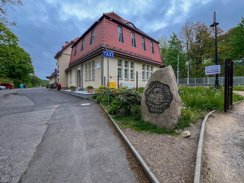 Swieradow-Zdroj, Poland, May 15, 2026: The "Stacja Kultury" (Culture Station)&mdash;a municipal center for culture, activities, and local promotion&mdash;in Swieradow-Zdroj, Poland