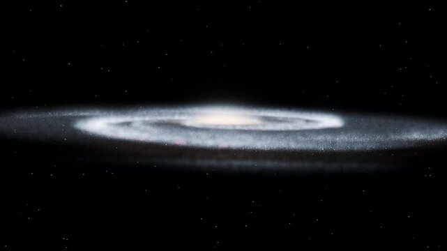 Milky Way galaxy edge on with dark interstellar dust lane
