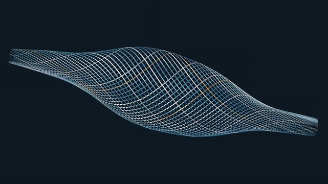 Metallic line ribbons twist into a flowing spindle