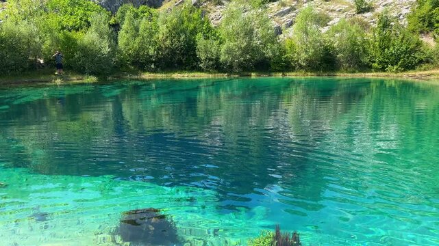 Clear Turquoise Water and Submerged Aquatic Plants