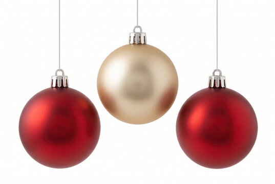 Red and gold christmas tree decoration baubles
