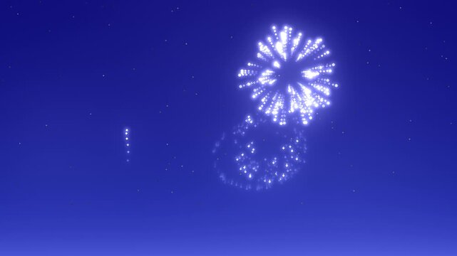 Animaci&oacute;n en bucle de fuegos artificiales de a&ntilde;o nuevo en el cielo