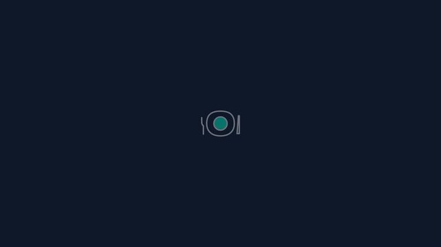 Minimalist Animated Icons Featuring Eyes Camera and Tie Symbols on Dark Background.
