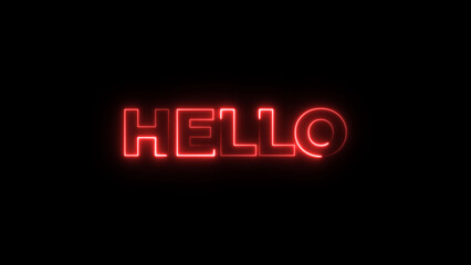Image hello with looping stroke text effect using red neon color and black background.  © Yar Studio