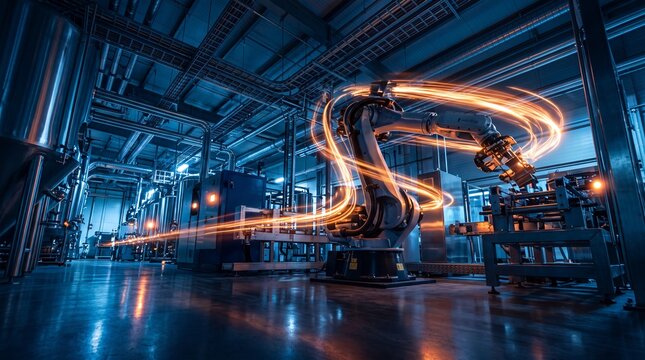 Industrial Robotic Arm in Automated Smart Factory