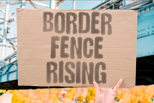 "Border fence rising" Barrier construction advances along frontier. BORDER. FENCE. BARRIER. CONSTRUCTION. FRONTIER.