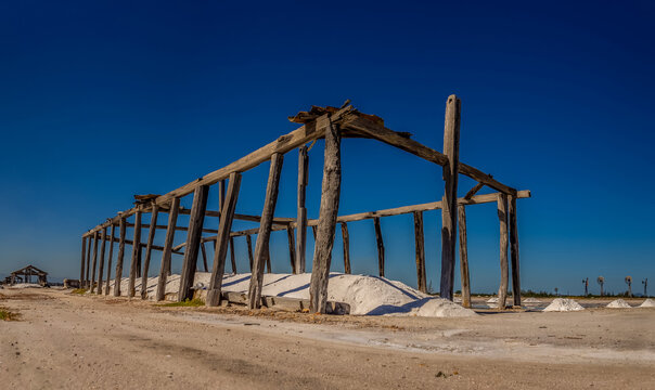 Salt pans (salt extraction), in the Lake Region (Regi&atilde;o dos Lagos), Rio de Janeiro - Brazil.