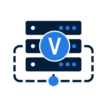 Virtualization Server Cluster Technology Icon.