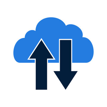 Cloud Computing Data Upload Download Arrows Icon.