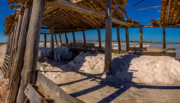 Salt pans (salt extraction), in the Lake Region (Regi&atilde;o dos Lagos), Rio de Janeiro - Brazil.