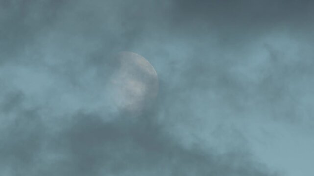 Moon of evening sky, Devon, England, United Kingdom