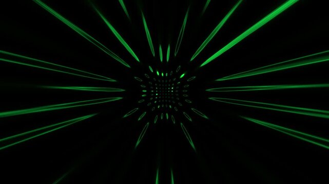 Seamless endless loop animation flying forward through a burst of glowing lights and luminous particles, creating a futuristic high-speed tunnel effect. Dynamic motion, bright energy streaks,