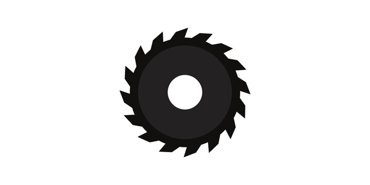 Circular saw blade icon for industry or cutting tool.